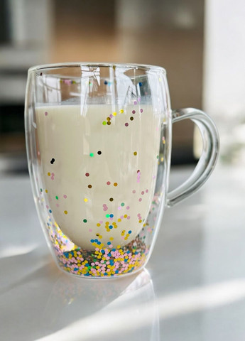 Чашка з подвійним склом "Confetti" 320мл No Brand (329203327)