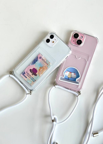 Чохол силіконовий з ремінцем Crossbody для iPhone 13 White / чохол айфон 13 білий No Brand (327275351)