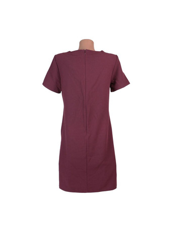 Бордовое женское платье с коротким рукавом s 42 бордо Kiabi однотонное