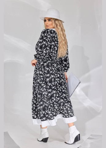 Чорна жіноча вільна сукня із софту колір чорний р.50/52 450391 New Trend