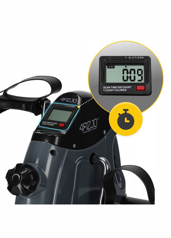 Мини велотренажер Active 2 в 1 для рук и ног Grey/Black (P-5905973401708) 4FIZJO (301733361)