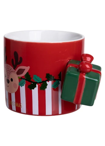 Фарфоровая чашка новогодняя Merry Christmas 400 (мл) Красная FM-CS-49R (A-047497) Yiwu (381495150)