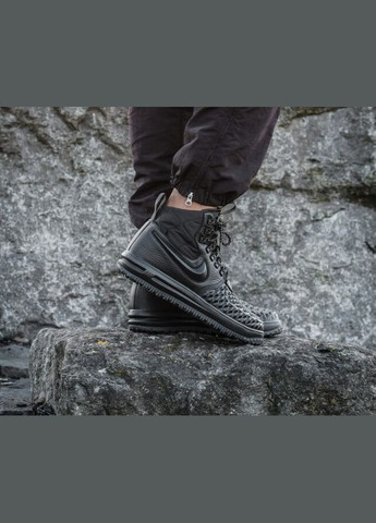 Черные кроссовки lunar force 1 duckboot black — 916682-002. Nike