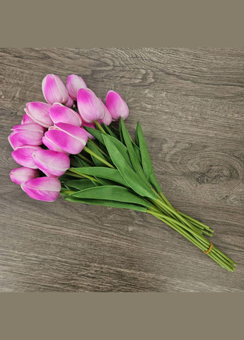 Тюльпан реалистичный искусственный 1шт. Цвет Розово-белый A.G. (322819999)