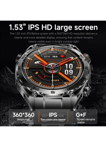Смарт годинник Smart Flash 1.53" сенсорний каучуковий сріблястий 53x15 мм No Brand (401850995)