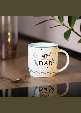 Кружка порцелянова з написами 450 (мл) Happy holidays dad RX-N240278HD No Brand (353503452)