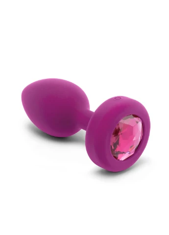 Анальна пробка з вібрацією та каменем Vibrating Jewel Plug, рожева, S/M - CherryLove B-Vibe (293819439)