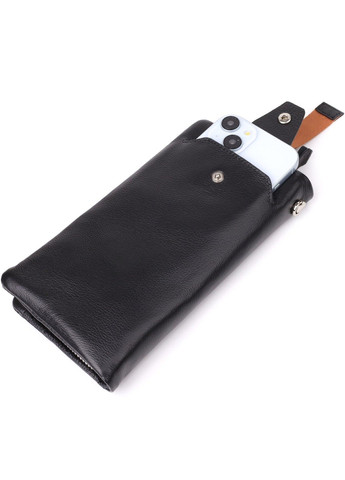 Женский кожаный кошелек-клатч с отделением под телефон 23101 Черный st leather (330642762)