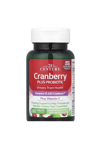 Журавлина з пробіотиком, 60 таблеток. Здоров'я сечовивідних шляхів 21st Century (314524366)