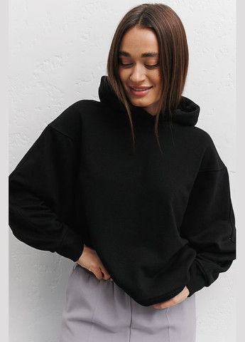 Жіноче худи чорне з фігурними проймами Arjen (294907596)