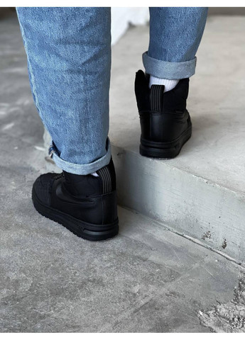 Чорні Зимовий кросівки чоловічі nike lunar force 1 duckboot black найк дакбут No Brand