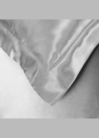 Атласна постільна білизна Євро Сірий 200 x 220 з простирадлом на гумці (141403-02) No Brand (348095305)