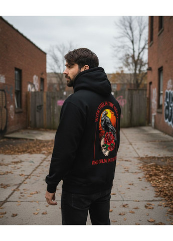 Худі чол. чорний тринитка Онікс з принтом Black Series 159 (DTG) 4PROFI (371767558)