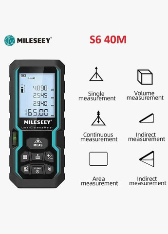 Лазерний далекомір S6 40 м, лазерна рулетка Mileseey (354224368)