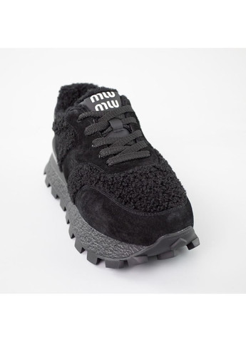 Кросівки жіночі замшеві хутро ITTS чорні (359227040)