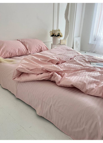 Комплект постельного белья двуспальный No Brand сірий страйп (370864755)