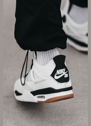 Белые всесезонные кроссовки мужские и женские nike air jordan 4 retro white | найк аир джордан 4 белые No Brand