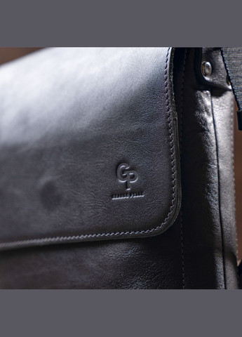 Кожаная сумка кросс боди мужская мессенджер через плечо черная 11333 Grande Pelle (329195830)