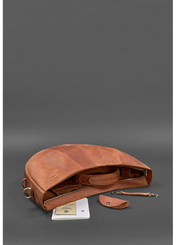 Кожаная женская сумка Круассан светло-коричневая BlankNote сумка бохо (348359352)