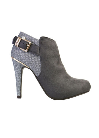 Серебряные ботильоны женские замшевые блестящие на каблуке 39 серебристый XTI