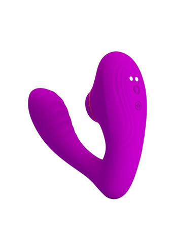 Вібратор з кліторальною пульсацією Nauty, фіолетовий, 14 х 10.9 см Pretty Love (372511231)