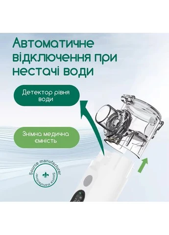 Ультразвуковой небулайзер портативный меш ингалятор аккумуляторный тихий для детей и взрослых белый Swan KS015 (315699026)