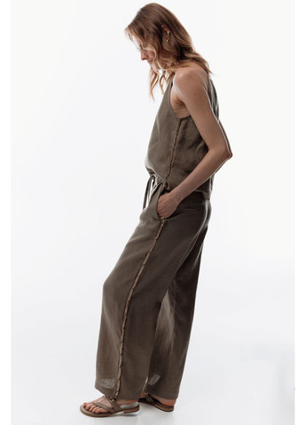 Лляні штани вільного крою - Темний бежевий, XS Juli Briz (361253377)