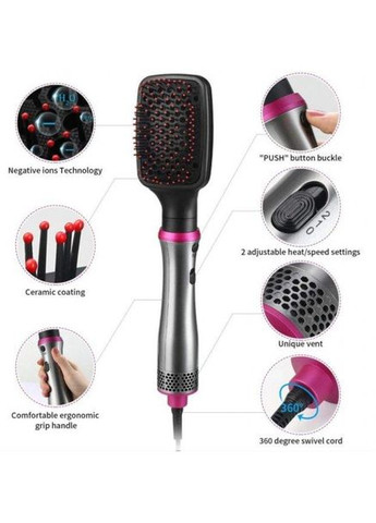 Фен-щетка-браш VGR V-408 4в1 стайлер для укладки накрутки и расчесывания волос Gemei (297331269)