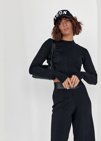 Жіночий костюм з широкими брюками та коротким джемпером Liton (296658617)