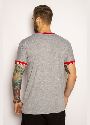 Бесцветная футболка с полосками на вырезе (светло-серый меланж) Time of Style