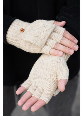Теплые зимние сенсорные перчатки без пальцев перчатки 3-30 Jude Beige Without (363020998)