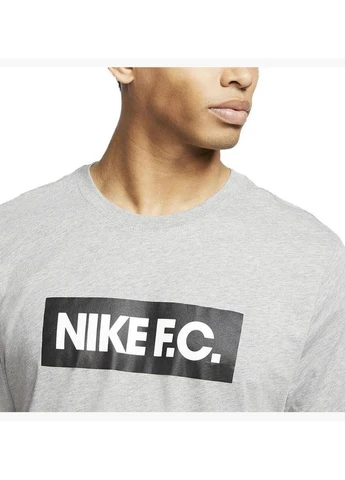 Бежевая футболка f.c. tee essentials (хлопок, серый) Nike