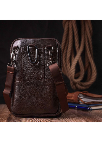 Компактная мужская сумка на пояс из натуральной кожи 22141 Vintage (366880786)