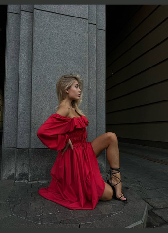 Красное кэжуал платье INLABEL однотонное