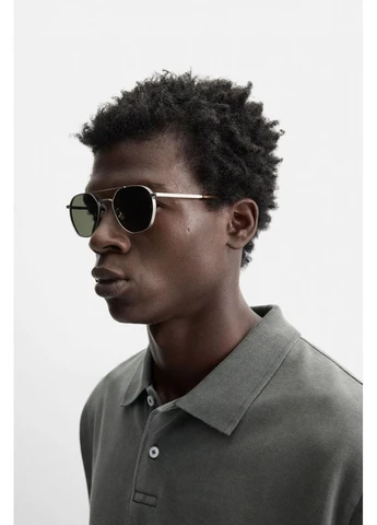 Комбінована футболка поло 19627 anthracite grey Zara