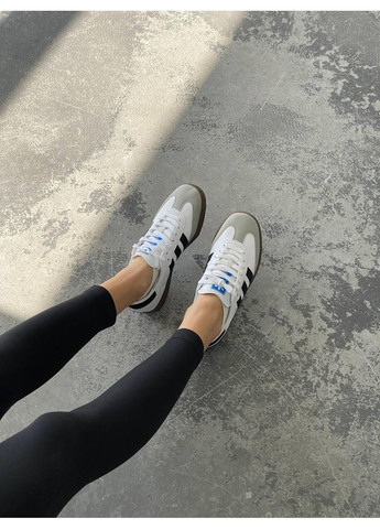 КРОСІВКИ ЖІНОЧІ ADIDAS SAMBA VEGAN LOW WHITE BLACK АДІДАС САМБА No Brand чорні демісезони (367175814)