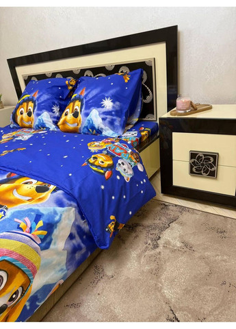 Постельное белье новогоднее хлопковое 8330 Двуспальное 180 x 220 Бязь Синее 50 х 70 No Brand (362202530)