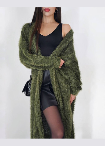 Подовжений жіночий кардиган оверсайз із тканини "Травка" InFashion Кардиган (316051369)