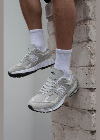 Светло-серые демисезонные мужские кроссовки текстиль нью баланс 2002r светло серые No Brand