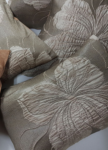 Комплект декоративних подушок Fkower 40х40см 2шт 40х30см 1шт 40х25см 1шт 33х28см 1шт оливковий (п_0685) Firanka Flowers (315319335)