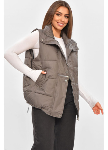 Жилетка жіноча однотонна сірого кольору Let's Shop (361658476)