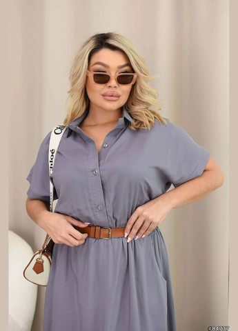 Серое невероятно легкое и нежное платье с идеальной посадкой и длиной пояс в комплекте No Brand