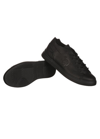 Черные демисезонные мужские кроссовки из кожи повседневные Trendy