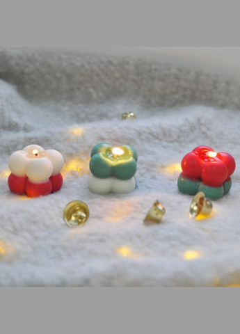 Новорічний набір свічок із соєвого воску «Bubble» SP2401 ручна робота 3 шт Spokiy (315135476)