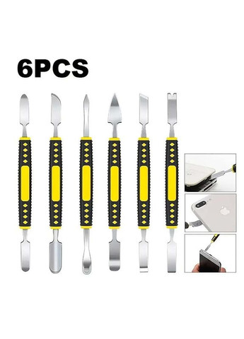 Набор лопаток TE-655 двухсторонний, для разборки корпусов, техники, металл, 6 шт. TELIJIA (326806621)