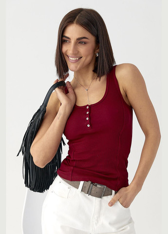 Майка приталена в рубчик з декоративними швами Lurex — 324828087