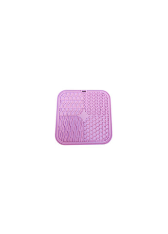 Силіконовий килимок для собак антистрес для злизування іжї 20х20 см фіолетовий Ecotoys (269341832)