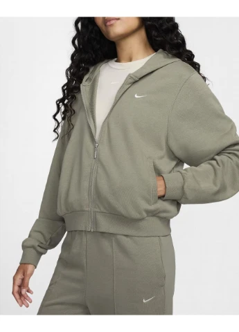Толстовка Sportswear Chill Terry Loose Full-Zip French Terry Hoodie Olive FN2415-320 Nike (398036480)