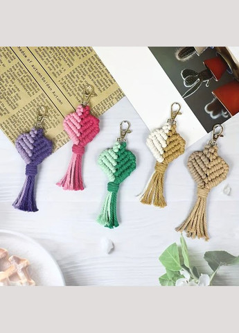 Набір макраме для рукоділля для ручної пряжі брелока для ключів або аксесуарів 15х5см, No Brand (338854920)