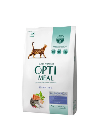 Сухой корм для стерилизованных кошек и кастрированных котов Лосось (ОПТИМИЛ) 4 кг Optimeal (278308912)
